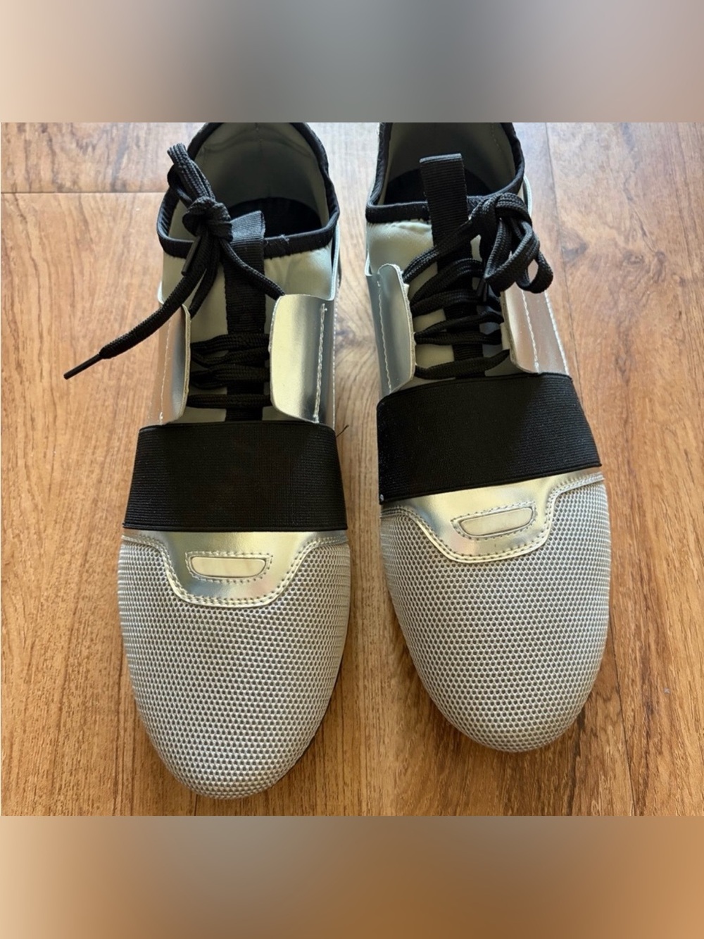 Balenciaga Race Runner Sneackers Metallic Silver Mesh M9/W11 - Picture 3 of 13